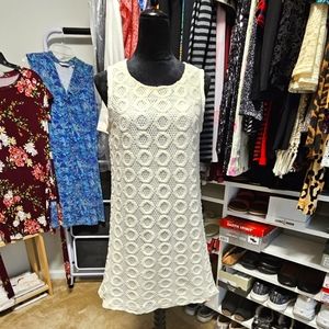 💥White Crochet Dress w/ Full Liner